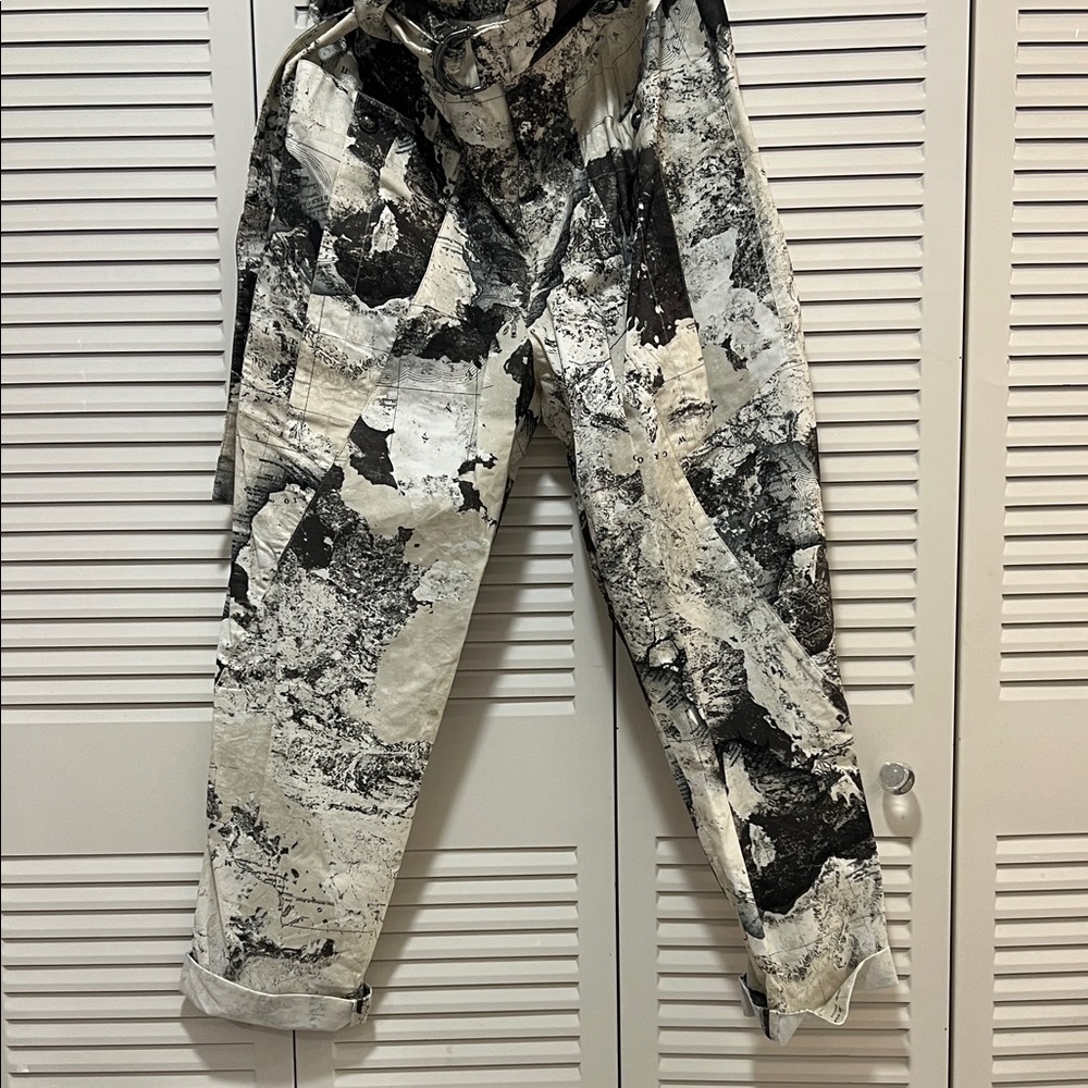 Animale Black and White Cargo Pants